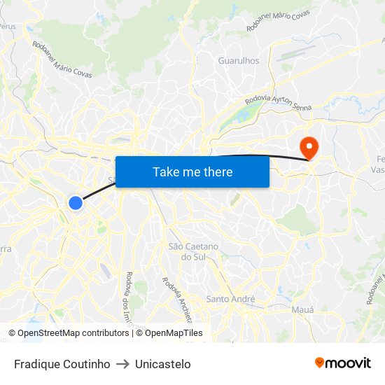 Fradique Coutinho to Unicastelo map