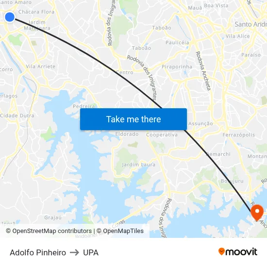 Adolfo Pinheiro to UPA map