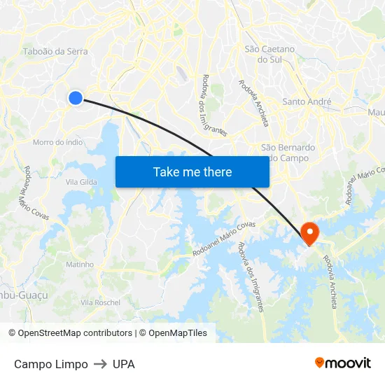 Campo Limpo to UPA map