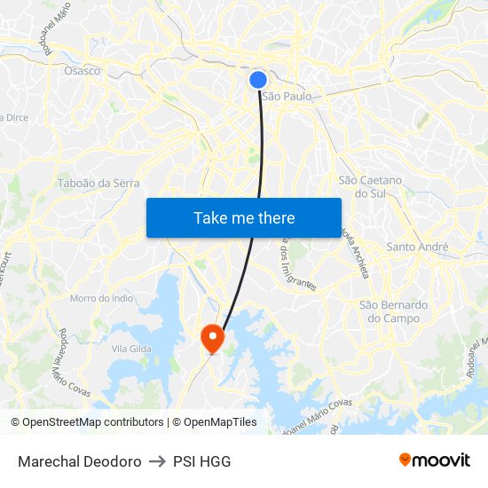 Marechal Deodoro to PSI HGG map
