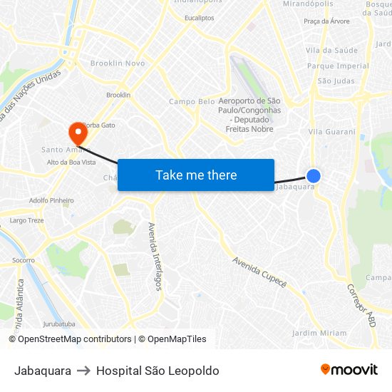 Jabaquara to Hospital São Leopoldo map