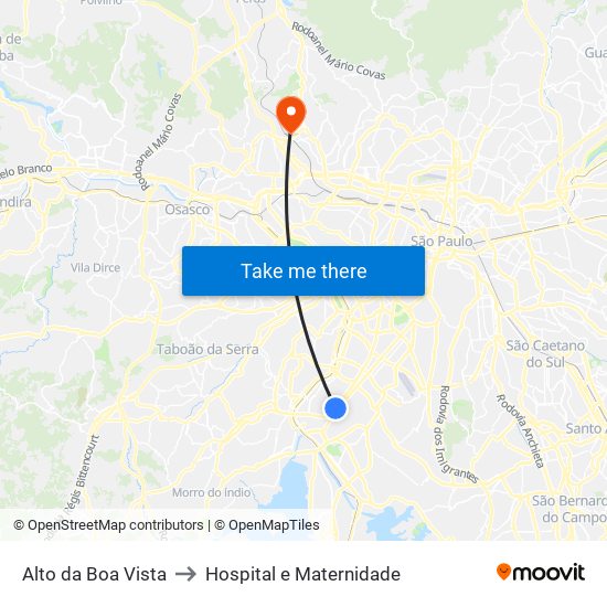 Alto da Boa Vista to Hospital e Maternidade map