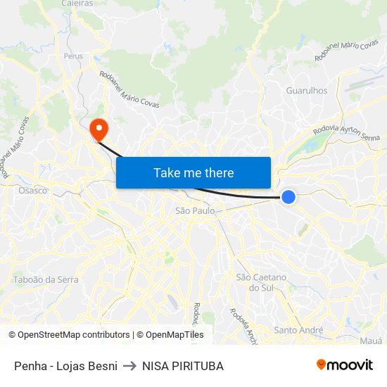 Penha - Lojas Besni to NISA PIRITUBA map