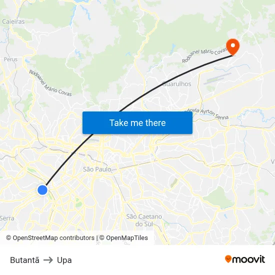 Butantã to Upa map