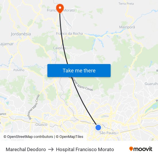 Marechal Deodoro to Hospital Francisco Morato map