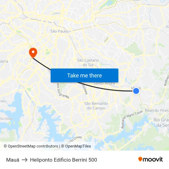 Mauá to Heliponto Edificio Berrini 500 map