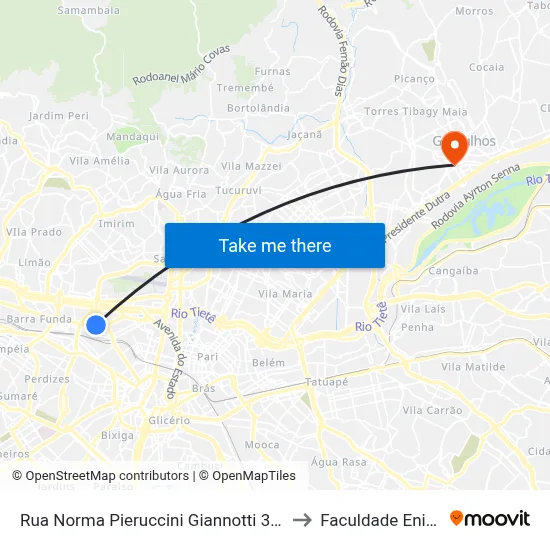 Rua Norma Pieruccini Giannotti 346 to Faculdade Eniac map