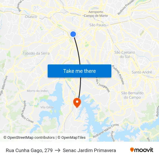Rua Cunha Gago, 279 to Senac Jardim Primavera map