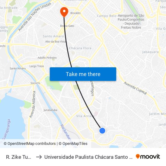 R. Zike Tuma, 415 to Universidade Paulista Chácara Santo Antônio Campus III map