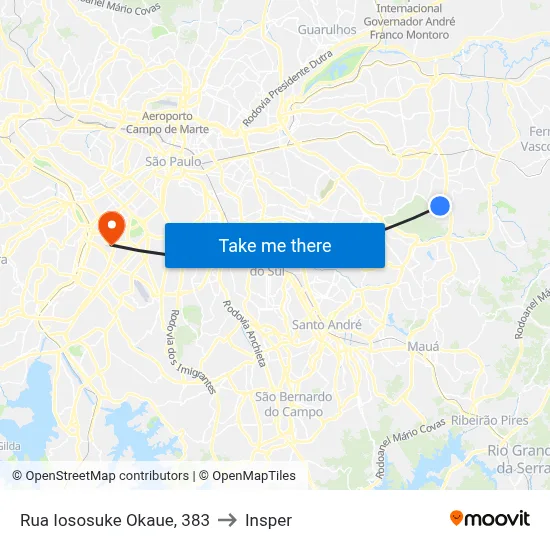 Rua Iososuke Okaue, 383 to Insper map