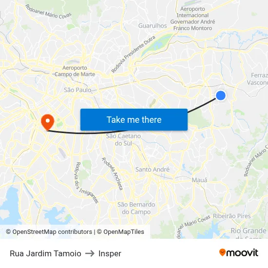 Rua Jardim Tamoio to Insper map