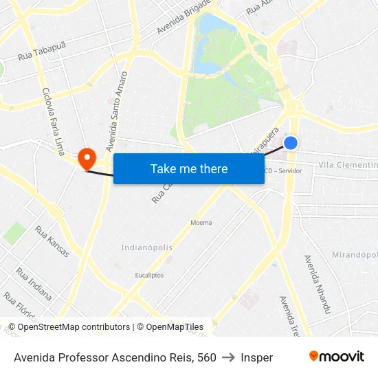 Avenida Professor Ascendino Reis, 560 to Insper map