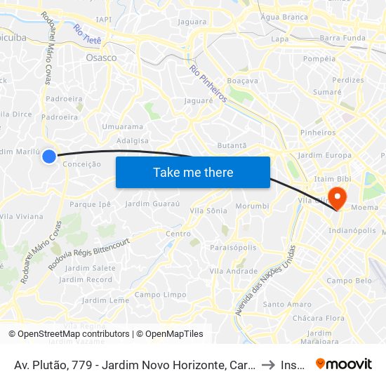 Av. Plutão, 779 - Jardim Novo Horizonte, Carapicuíba to Insper map