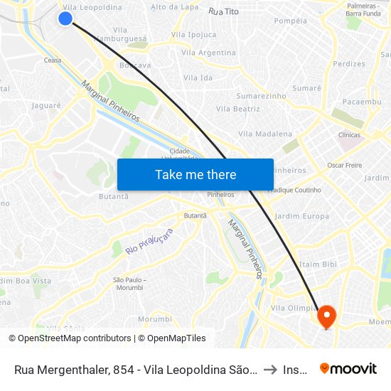 Rua Mergenthaler, 854 - Vila Leopoldina São Paulo to Insper map