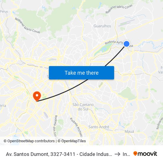 Av. Santos Dumont, 3327-3411 - Cidade Industrial Satélite de São Paulo, Guarulhos to Insper map