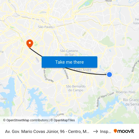 Av. Gov. Mario Covas Júnior, 96 - Centro, Mauá to Insper map