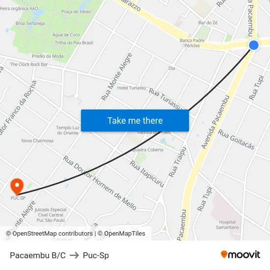 Pacaembu B/C to Puc-Sp map