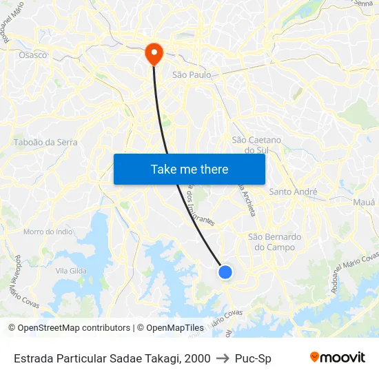 Estrada Particular Sadae Takagi, 2000 to Puc-Sp map