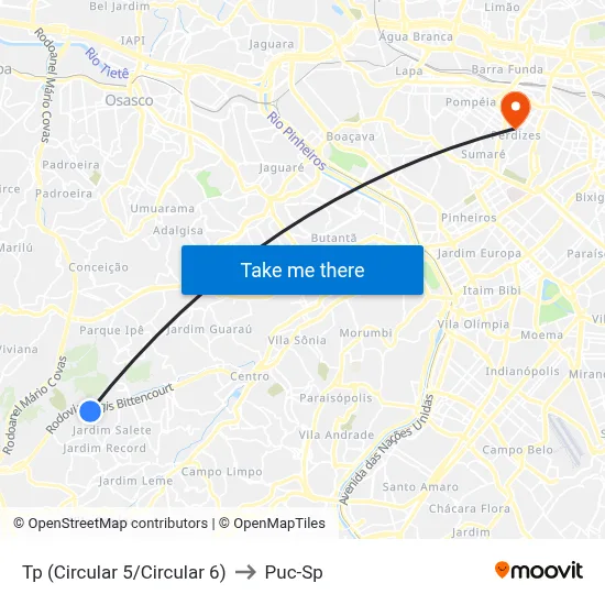 Tp (Circular 5/Circular 6) to Puc-Sp map