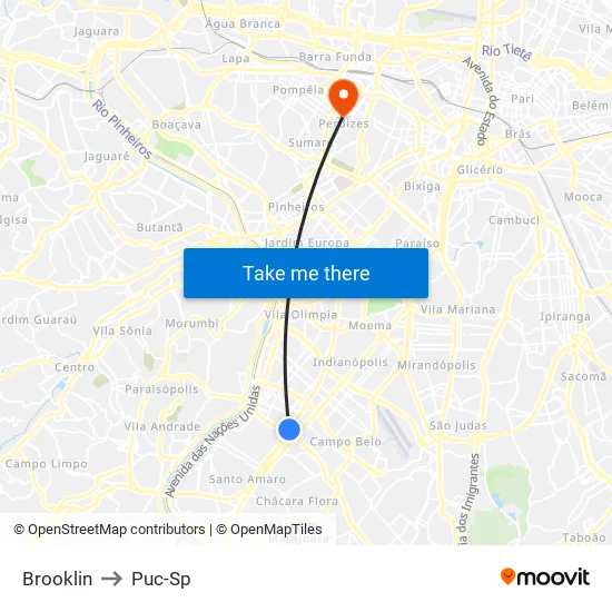 Brooklin to Puc-Sp map