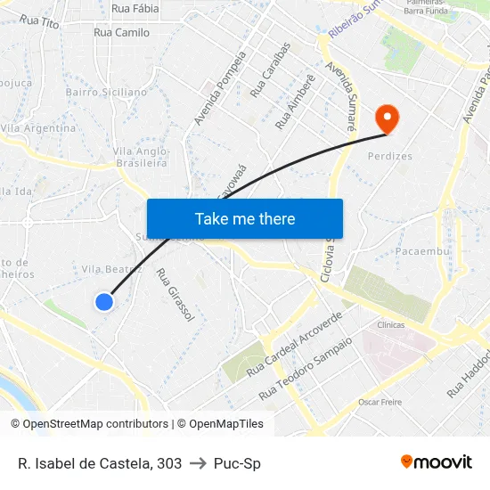 R. Isabel de Castela, 303 to Puc-Sp map