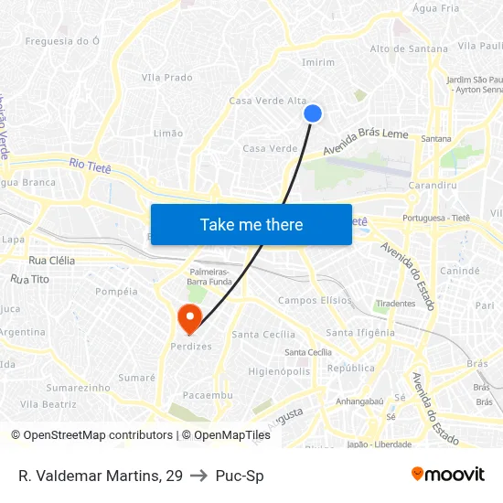 R. Valdemar Martins, 29 to Puc-Sp map