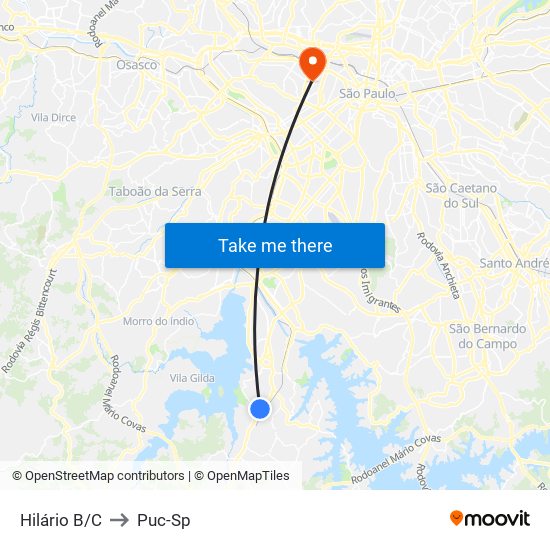 Hilário B/C to Puc-Sp map
