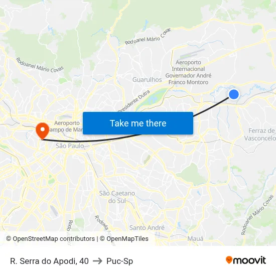 R. Serra do Apodi, 40 to Puc-Sp map