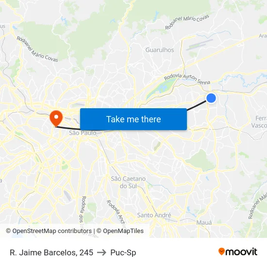 R. Jaime Barcelos, 245 to Puc-Sp map