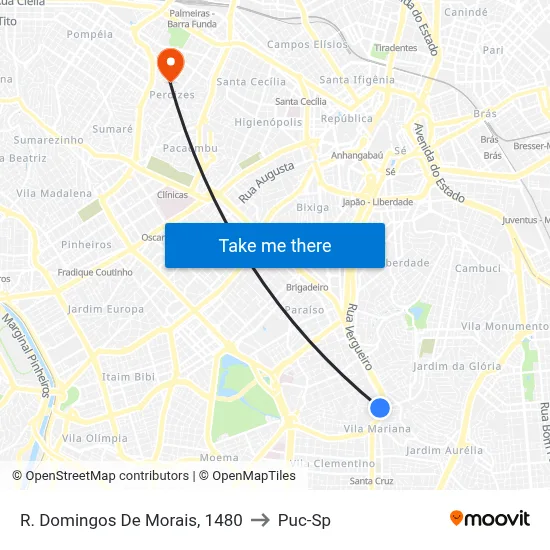 R. Domingos De Morais, 1480 to Puc-Sp map