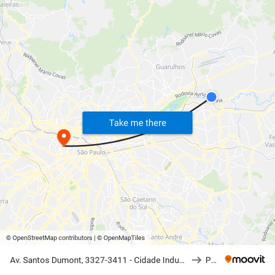 Av. Santos Dumont, 3327-3411 - Cidade Industrial Satélite de São Paulo, Guarulhos to Puc-Sp map