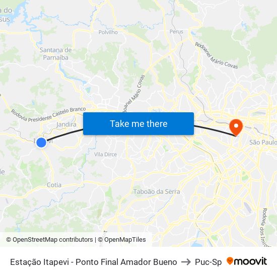 Estação Itapevi - Ponto Final Amador Bueno to Puc-Sp map