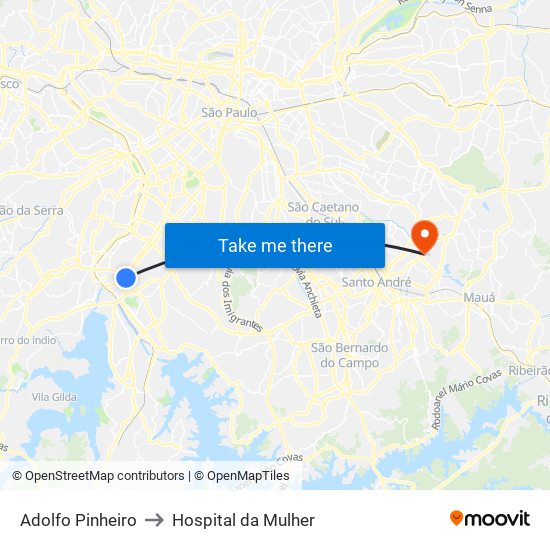 Adolfo Pinheiro to Hospital da Mulher map