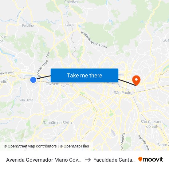 Avenida Governador Mario Covas, 355 to Faculdade Cantareira map