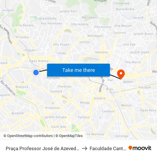 Praça Professor José de Azevedo Antunes to Faculdade Cantareira map