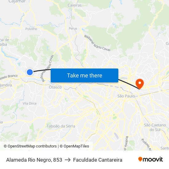 Alameda Rio Negro, 853 to Faculdade Cantareira map