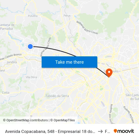 Avenida Copacabana, 548 - Empresarial 18 do Forte, Barueri to Fmu map