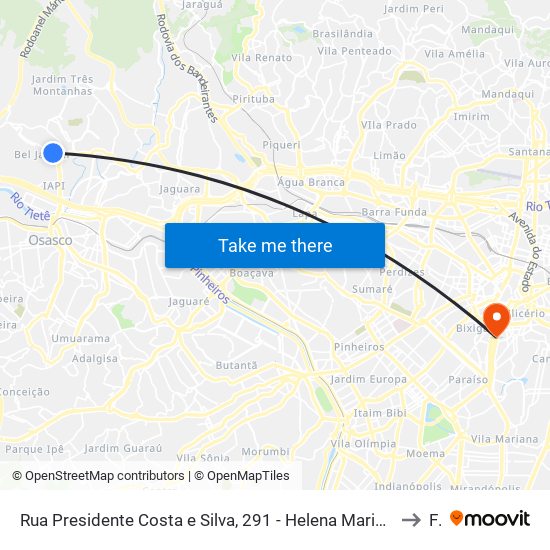 Rua Presidente Costa e Silva, 291 - Helena Maria, Osasco - São Paulo, República Federativa do Brasil - Jardim Elvira, Osasco to Fmu map