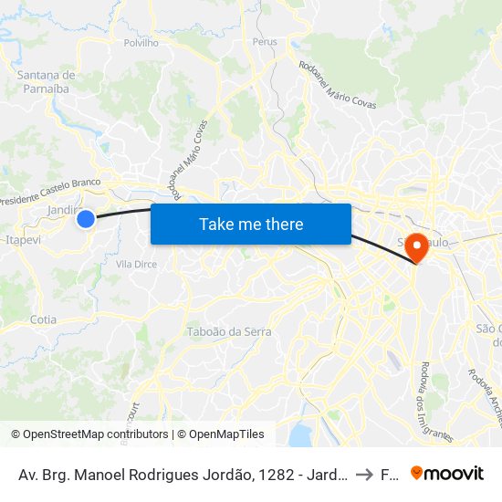 Av. Brg. Manoel Rodrigues Jordão, 1282 - Jardim Silveira, Barueri to Fmu map