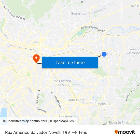 Rua Américo Salvador Novelli 199 to Fmu map