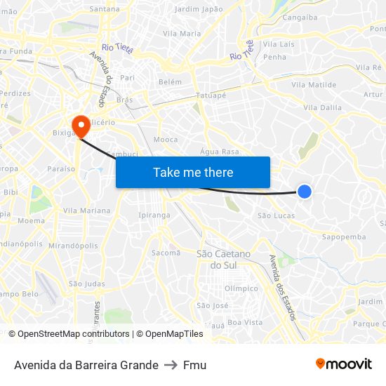 Avenida da Barreira Grande to Fmu map