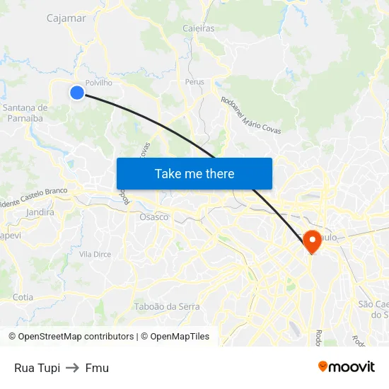 Rua Tupi to Fmu map