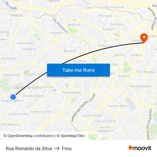 Rua Reinaldo da Silva to Fmu map