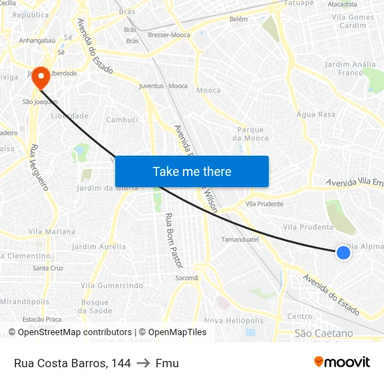 Rua Costa Barros, 144 to Fmu map