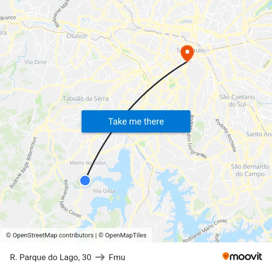 R. Parque do Lago, 30 to Fmu map