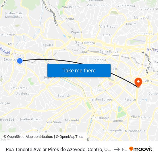 Rua Tenente Avelar Pires de Azevedo, Centro, Osasco - São Paulo, 06013, Brasil - Centro, Osasco to Fmu map