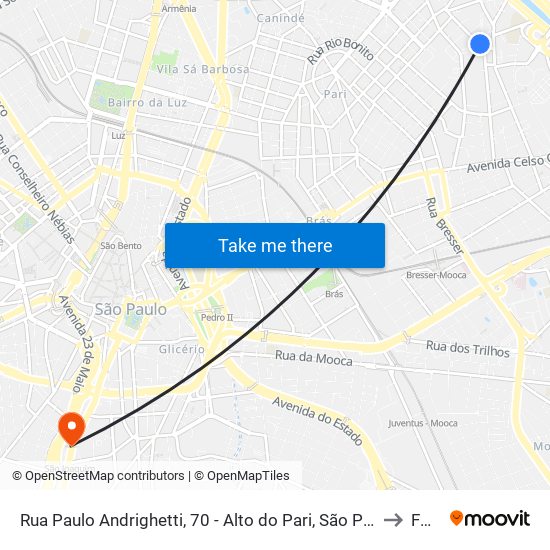 Rua Paulo Andrighetti, 70 - Alto do Pari, São Paulo to Fmu map