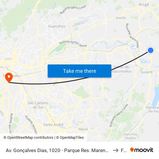 Av. Gonçalves Dias, 1020 - Parque Res. Marengo, Itaquaquecetuba to Fmu map