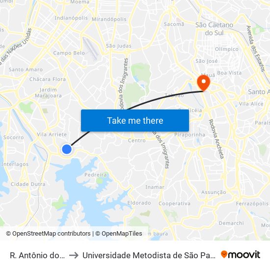R. Antônio do Campo, 630 to Universidade Metodista de São Paulo (Campus Rudge Ramos ) map