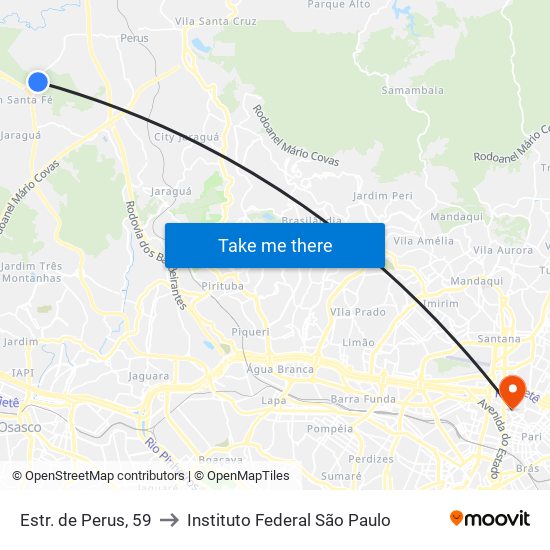 Estr. de Perus, 59 to Instituto Federal São Paulo map